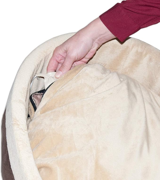 K&H Pet Products Thermo-Kitty Bed Deluxe Heated Cat Bed for Large Kitties - Indoor Heated Pet Bed for Dogs & Cats, Covered Cave Pet Tent, Machine Washable, Safety Listed - Large 20in Mocha/Leopard