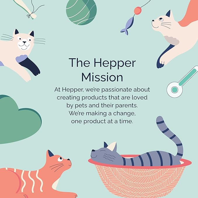 Hepper Cat Nest - Washable Cat Bed with Removable Fluffy Fleece Liner - Cozy Comfy Calming Cat Bed Round Shape - Cat Warming Bed - Donut Cat Bed Desk Ready - Small Cat Bed for Indoor Cats (Grey/Pink)