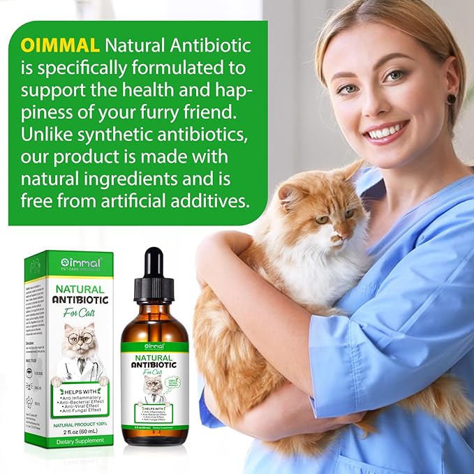 Antibiotics for Cats, Cat Antibiotics for Injections, Natural Cat antibiotic for Immune & Allergy Relief, Cough Relief, Yeast Injection, UTI Treatments, Cats Antibiotic Drops, 60ML