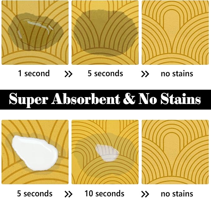 Dog Food Mats for Floors Absorbent, Pet Cat Food Mat - Quick Dry Dog Bowl Mats for Food and Water, Eco-Friendly Boho Pet Supplies