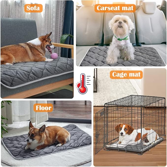ULIGOTA Self Warming Cat Bed Self Heating Cat Mat Thermal Pet Bed Mat Self-Warming Dog Crate Pad
