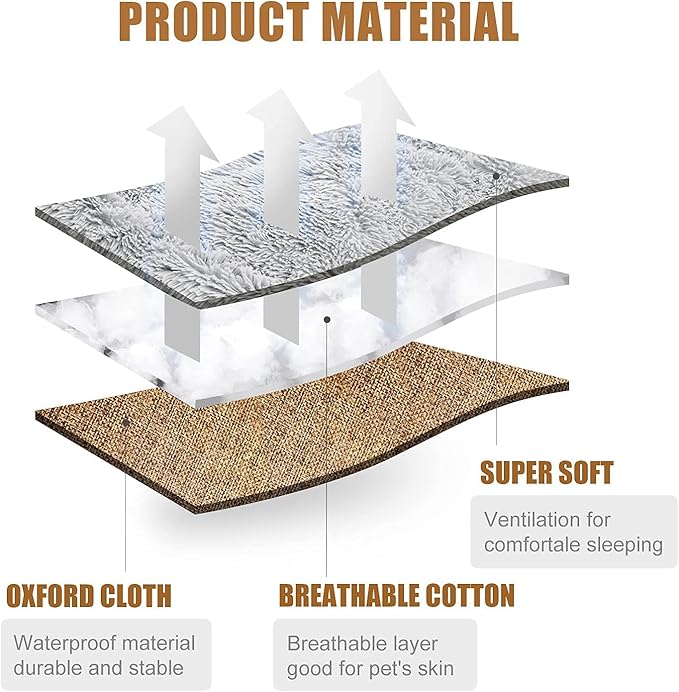 Cat Bed Self Warming, Foldable Self Heated Cat Mat with Removable Cover Heating Pad 24 x 20 inch Extra Warm Thermal Pet Pad for Indoor Outdoor Cats, Non-Slip Bottom Washable Non Electric, Khaki