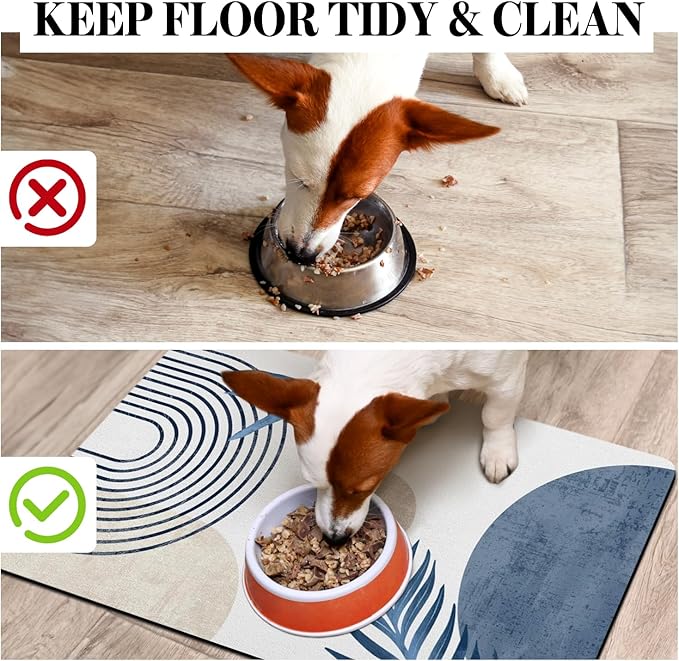 Dog Food Mats for Floors, Absorbent Dog Bowl Mat for Food and Water Dispenser Mat, Quick Dry Cat Food Mat Pet Supplies