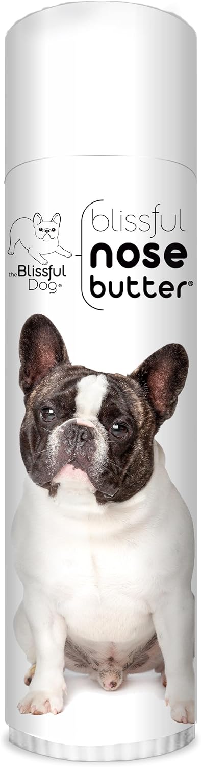 The Blissful Dog French Bulldog Pied Nose Butter for Dry, Cracked Skin, Lick-Safe Dog Nose Balm with Moisturizing Shea Butter, Almond, Olive, and Essential Oils, Pet Supplies, Uncented, 0.50 oz.