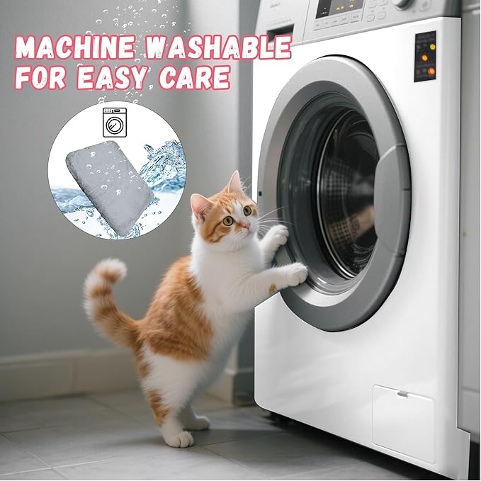 Waterproof Cat House for Outdoor Cats, Plastic 2 Story Insulated Outdoor Cat House with Soft Mat & Escape Door, Sturdy Cat Houses for Outdoor Cats, Easy to Clean-Grey