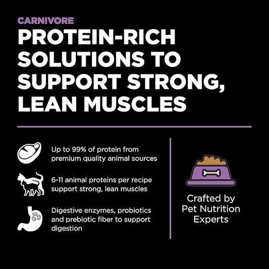 Go! Solutions Carnivore, Grain-Free, Protein Rich Dry Cat Food, Chicken, Turkey and Duck Recipe, 8 lb Bag