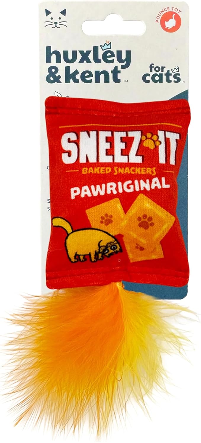 Huxley & Kent Plush Cat Toy - Interactive Catnip Toy for Cats & Kittens - Soft with Crinkle & Catnip - Fun Indoor Play - Sneez-It