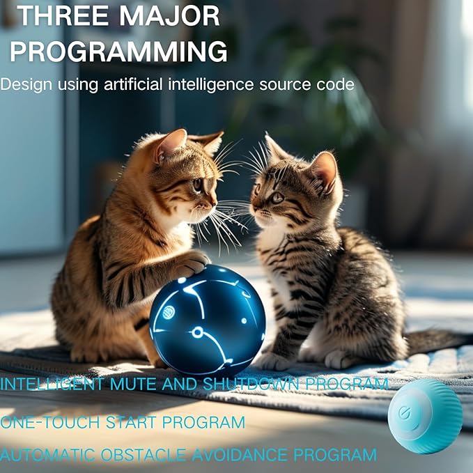 Interactive Cat Toys for Indoor Cats, Fast Rolling Ball in Play Mat, Automatic Moving Cat Ball in Pouch, Stimulate Your Cat's Nature, 28 Inch cat Toys (Square)