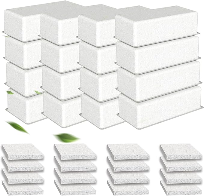 Cat Water Fountain Filter Replacement 32 Packs for UPAWPIA 4L Pet Water Foutain 16 Filters & 16 Sponges Water Filter for Cat Fountain