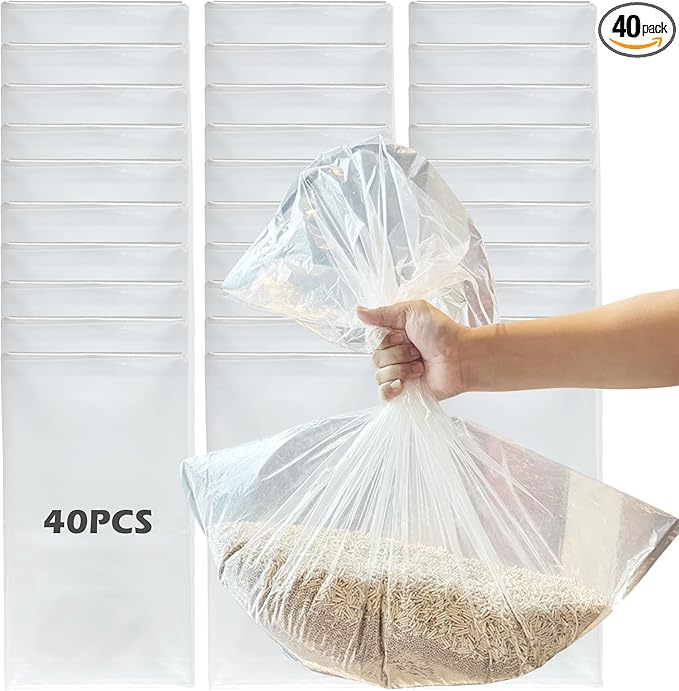 40 Pack Litter Box Liners Fit for Petmate Top Entry Cat Litter Box - Durable Thickened and Scratch-Resistant, Liners for Most Top Entry Litter Pan Models