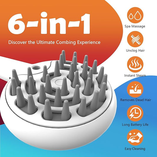 Cat Brushes for Indoor Cat, 6 in 1 Pet Steam Brush for Dog Cats Grooming Kit Supplies Hair Grooming for Long Short Hair Cats Dogs Massage & 2 Water Spray Modes Shedding Brush