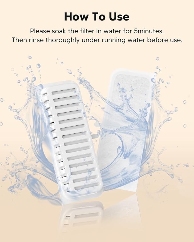 Cat Water Fountain Filters - 108oz/3.2L Cat Water Fountain, Stainless Steel Pet Fountain Dispenser for Cats, Dogs, Multiple Pets (10 pcs Filters)