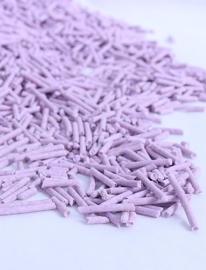 Tofu Cat Litter Lavender Scent 5.5 Lbs X 2 Bags, Can Flush Down Toilets or drains, Low Tracking Cat Litter 2mm Pellets.