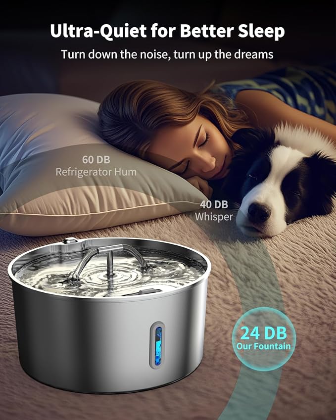 Dog Water Fountain Stainless Steel, 7L/236oz Dog Water Bowl Dispenser for Large Dogs, Automatic Cat Water Fountain