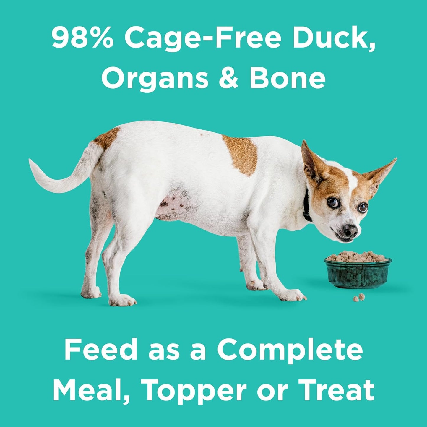 BIXBI Rawbble Freeze Dried Dog Food, Duck Recipe, 12 oz - 95% Meat and Organs, No Fillers - Pantry-Friendly Raw Dog Food for Meal, Treat or Food Topper - USA Made in Small Batches