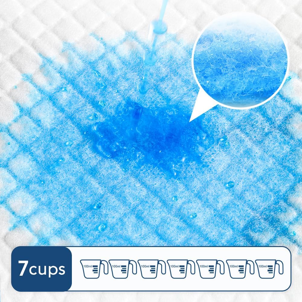 Quilocare 100 Count 28” x 34” XXL Puppy Pads, Super Absorbent Leakproof Extra Large Pee Pads for Dogs, Disposable Dog Training Pads