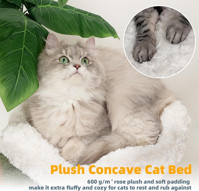 Cat Scratching Post Palm Tree with Bed Cloud Cute Cat Tree for Indoor Large Cats 3 Scratching Poles Sisal Hanging Balls for Cat Perch Cat Scratcher for Kitten and Adult Cats Tower Climber