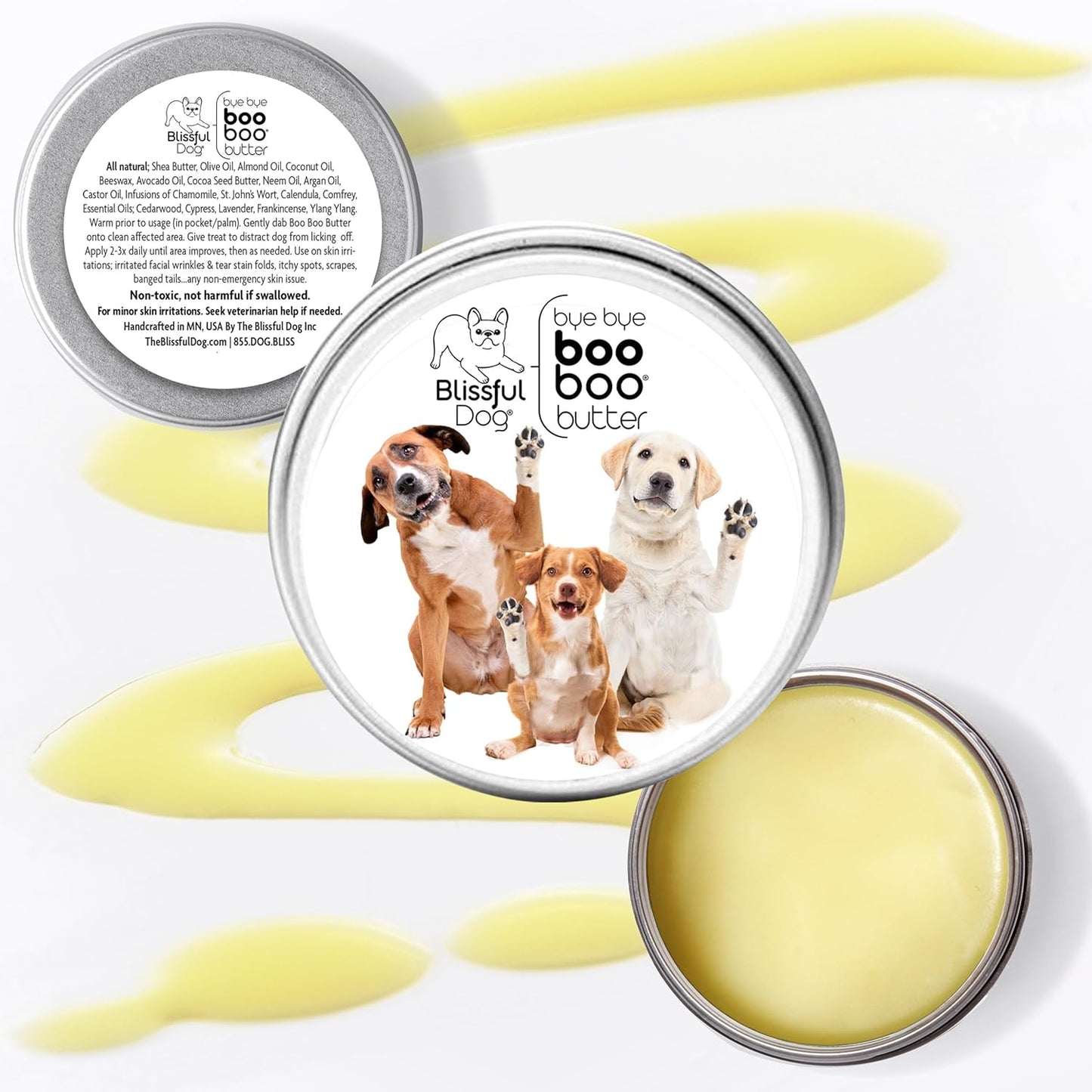 The Blissful Dog Three Cute Puppies Boo Boo Butter, 16oz