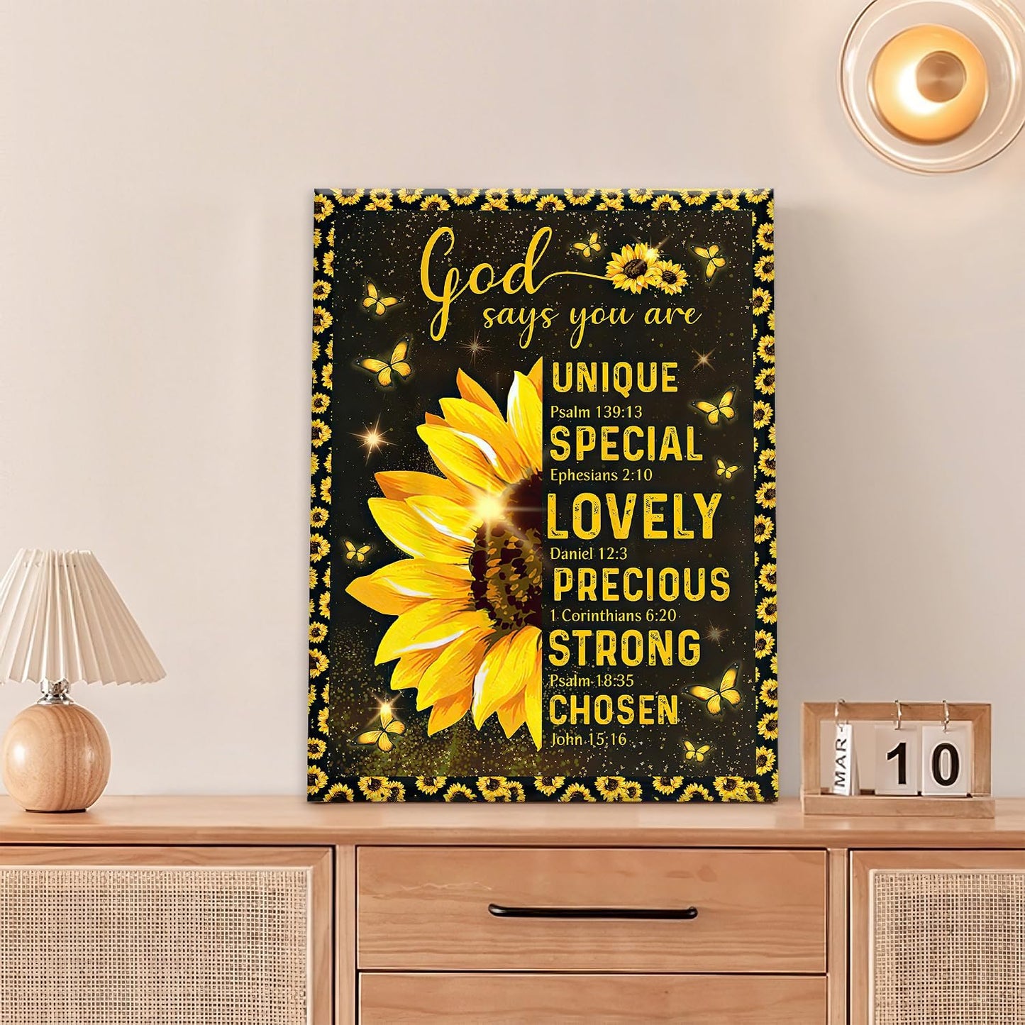 Christian Sunflower Bathroom Pictures Wall Art, Bible Verse Bathroom Wall Decor for Bedroom Office Wall Decorations for Bathroom Living Room Painting Artwork Modern Poster Prints 20"L x 16"W