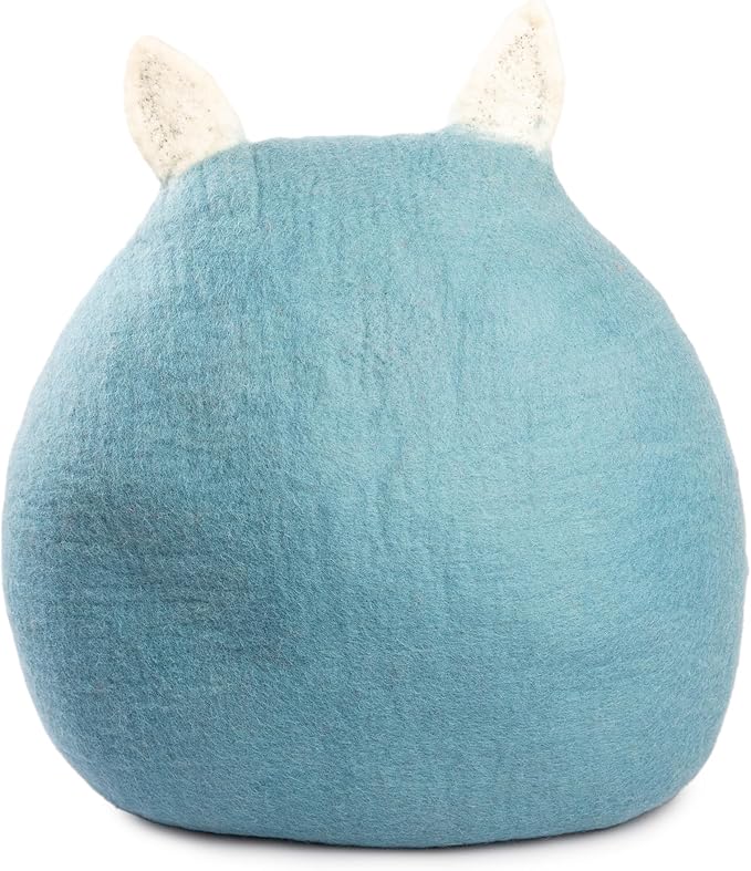 Luxurious Eco-Friendly Merino Wool Cat Cave Bed Sloth - Foldable Hideaway Pod for Indoor Cats - Premium Felt Kitten Beds - Covered Cat House for Ultimate Cozy Comfort by Woolygon