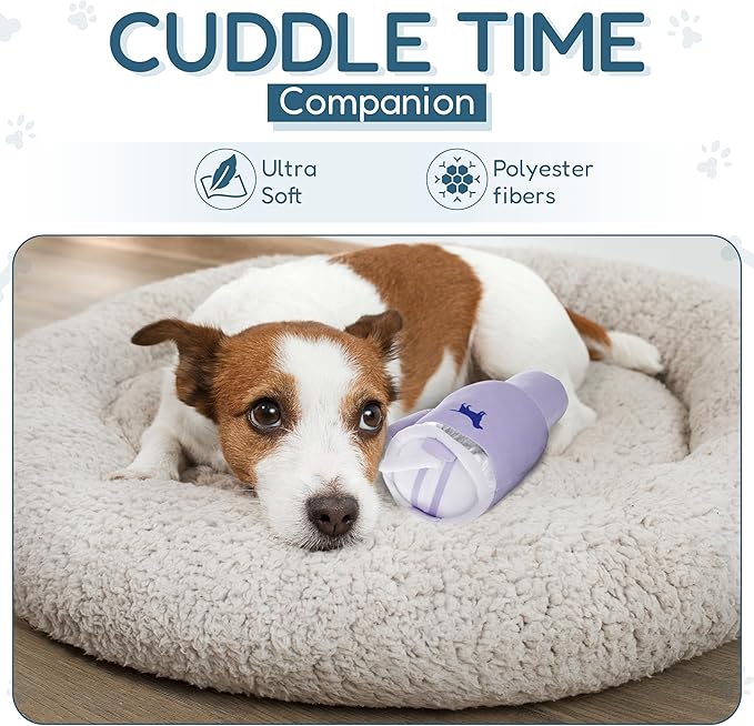 Pup Cup Tumbler Dog Toy – Birthday Dog Toy, Funny Squeaky Plush Puppy Gift, Cute Birthday Present (Lavender Purple)