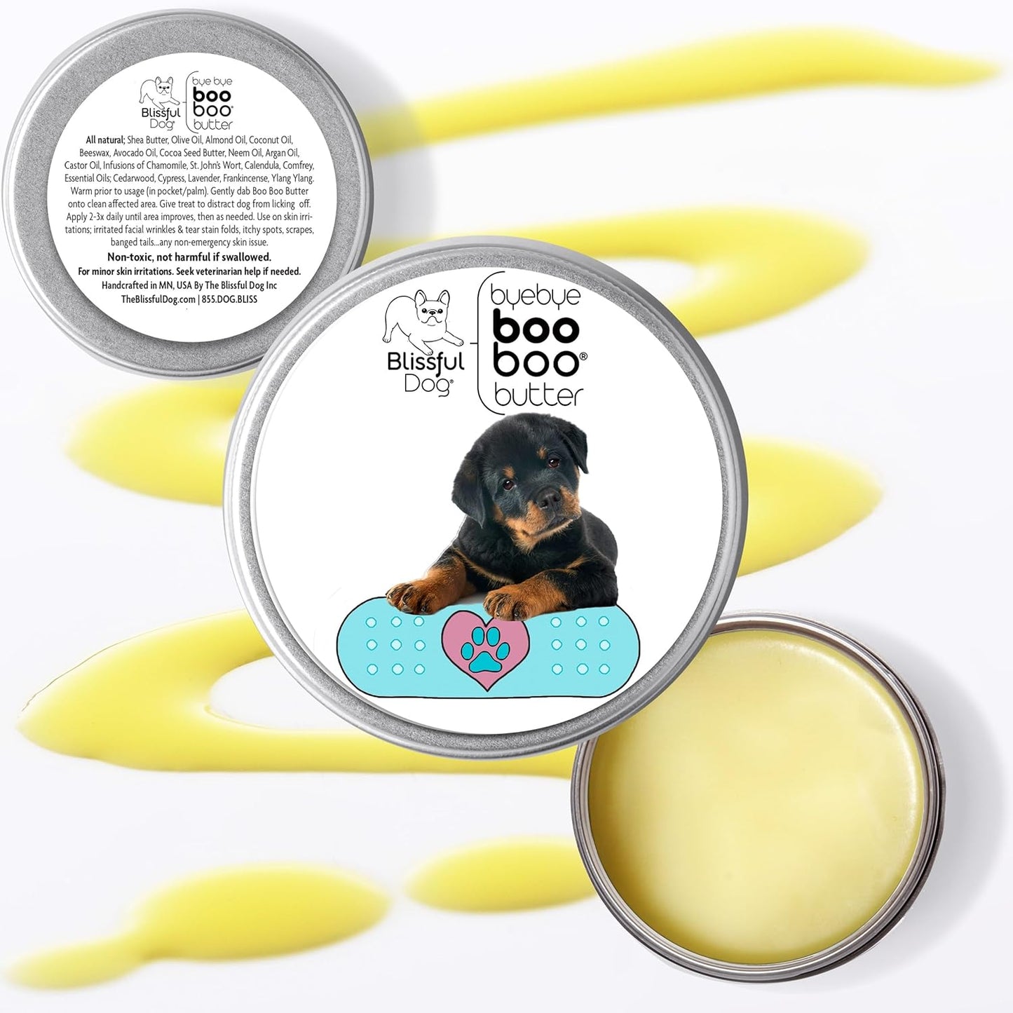 The Blissful Dog 8 oz TIN Rottweiler Booboo Butter