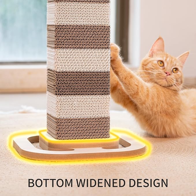 Cardboard Cat Scratching Post 24.2 Inch, Cat Scratcher for Indoor Cats Scratch Board for Kittens or Smaller Cats