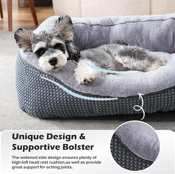 INVENHO Large Dog Beds Large Sized, Washable Orthopedic Warming Soft Sleeping Durable with Anti-Slip Bottom
