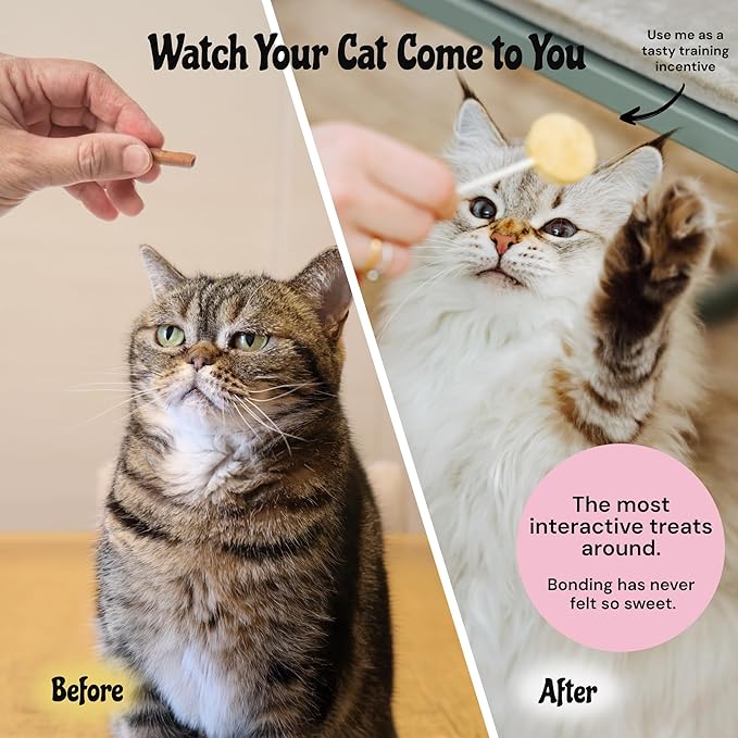 MalsiPree Cat Treats Freeze-Dried Chicken Lollipops - 18 Pack, 5.5 Cal Each - High-Protein Nutrient Rich Healthy Snacks - Interactive Cat Toy & Food Toppers