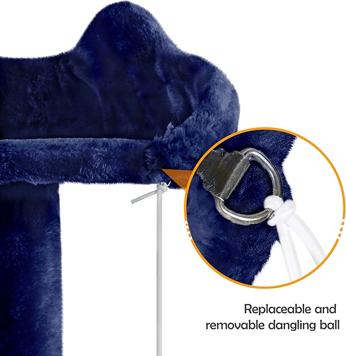 Topeakmart 57in Cat Tree Tower with 2 Plush Rooms Kitten Furniture Play House