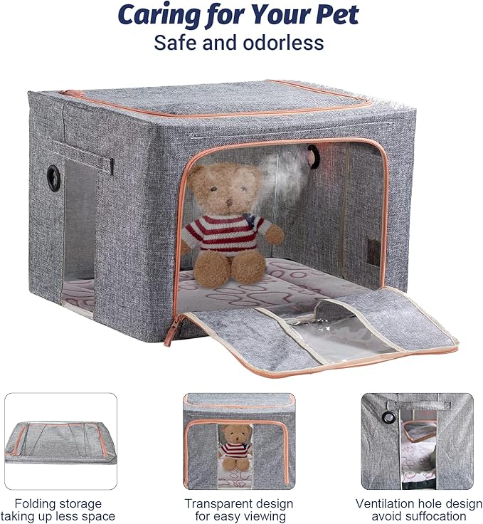 Puppy Incubator, Pet Atomization Oxygen Box, Incubator for Kitten and Puppies, Pet Nncubator with Nebulization Kit and Pets Blanket 100L