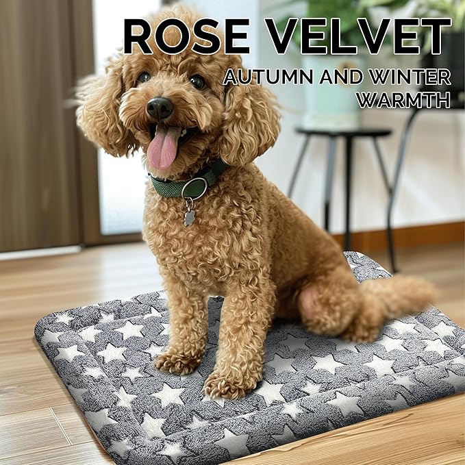 Dog Bed Mat - Comfortable Dog Kennel Pad, Multi-Purpose Dog Crate Bed & Dog Bed Mats for Dogs & Cats – Soft Dog Crate Mat & Dog Bed Crate Mat for Dog & Cat (Gray, L(35 * 23 * 1.5))