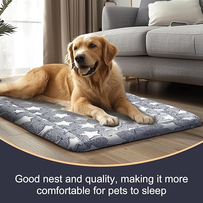 Dog Bed Mat, Reversible Crate Pads for Small/Medium/Large Dogs & Cats Sleeping, Portable & Soft, Dog Beds Crate Pad - Machine Washable Mat Bed Kennel Mat Cat Bed