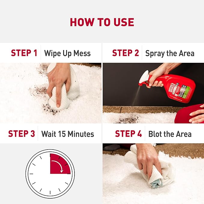 Nature’s Miracle Advanced Stain and Odor Eliminator Dog Spray, Fresh Scent, Severe Mess Enzymatic Formula For Tough Pet Messes, 32 Ounces