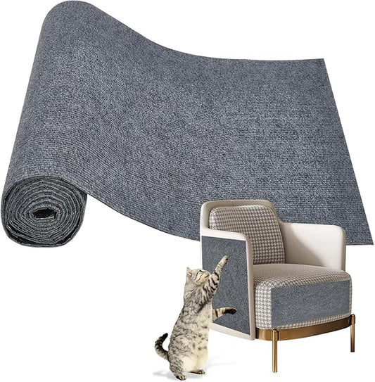 Cat Scratch Couch Furniture Protector, Adhesive Cat Scratch Pad Deterrent for Furniture, DIY Climbing Cat Scratcher Couch Protector from Cat Claws Scratching for Indoor(LightGrey,78x15.8In)