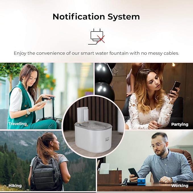 Smart Wireless Cat Water Fountain, 3.5L/118oz Automatic Pet Water Dispenser with App Control, Ultra Quiet, UV Sterilization & Filtered Flow for Cats & Dogs