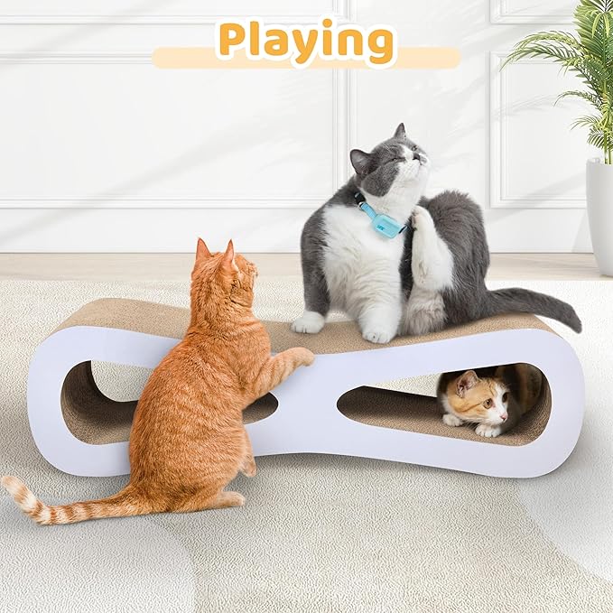 COZIWOW Cat Scratcher Lounge, Cat Scratching Board, Cardboard Lounge Bed, Durable Cat Scratching Pad Furniture Protector for Indoor Cats Kittens, Grey