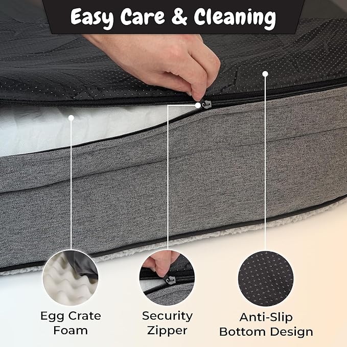 Cushion Bed for Pets Medium Size Calming Anti Anxiety Crate Bed Machine Washable Breathable Soft Padding (27.9" L x 22.8" W x 6.4" H)