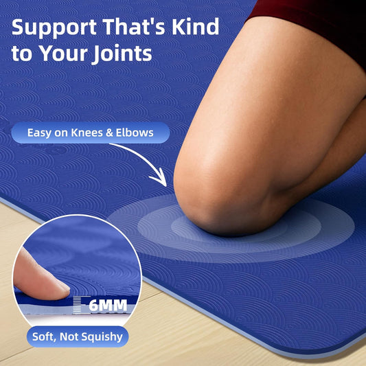 Extra Large Yoga Mat - 72"x35", 72"x48", 78"x57" - Wide TPE Exercise Mat for Home, Stretching, Couples & Family Workouts - 6-12mm Thick, Non-Slip & Waterproof - with Carry Bag and Straps