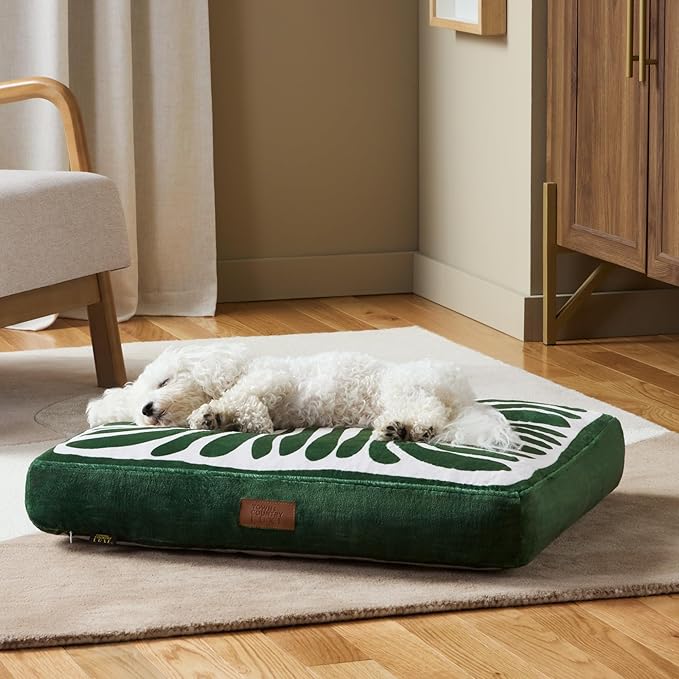 TOWN & COUNTRY LUXE CuddleTown Matisse Everwash® Pillow Pet Bed, Water Repellent Floor Pillow, Machine Washable Cover, Soft & Calming, Taupe, Small 28"x22"x4"