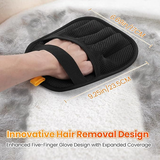 Pet Hair Removal Glove for Cats Dogs - Electrostatic Deshedding Tool, Grooming Brush Glove for Furniture, Car Seat, Bedding - Reusable Pet Hair Remover for Short/Long Hair Pets-2pack