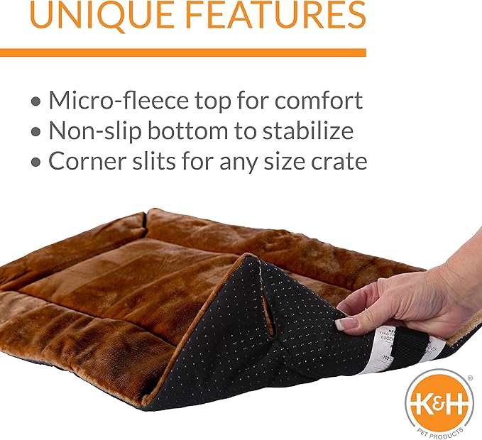 K&H Pet Products Self-Warming Crate Pad Mocha Small 20 X 25 Inches