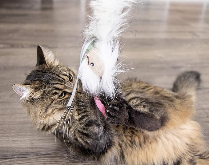 SmartyKat Chitter Critter Squirrel Electronic Sound Plush Kicker Cat Toy, Battery Powered - Gray, One Size (Pack of 2)