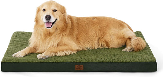 Bedsure XL Dog Beds Large Sized Dog -Orthopedic Flat Extra Large Pet Beds with Removable Washable Cover, Egg Crate Foam Mat, Suitable for Pet Up to 100 lbs