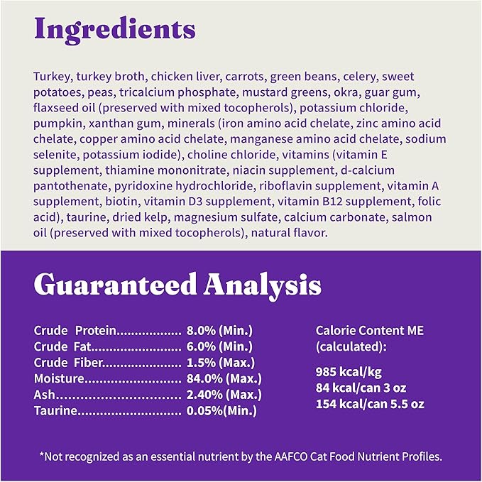 Halo Wet Cat Food Whole Turkey Stew Recipe, Grain Free Wet Cat Pate, Canned Cat Food for Extra Hydration, 5.5 Oz Can (Pack of 12)