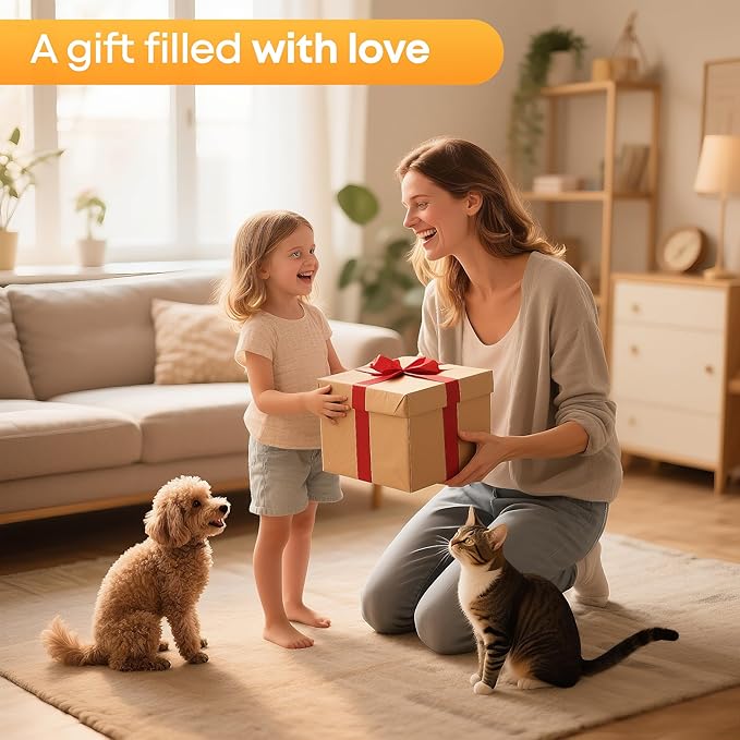 Elevated Wooden Cat Bed – 24"x15.7"x5.9" Breathable Hammock Pet Bed for Indoor/Outdoor Use, Raised Dog Lounger for Small Pets Like Kittens, Puppies, Rabbits, and Bunnies(Orange-1)