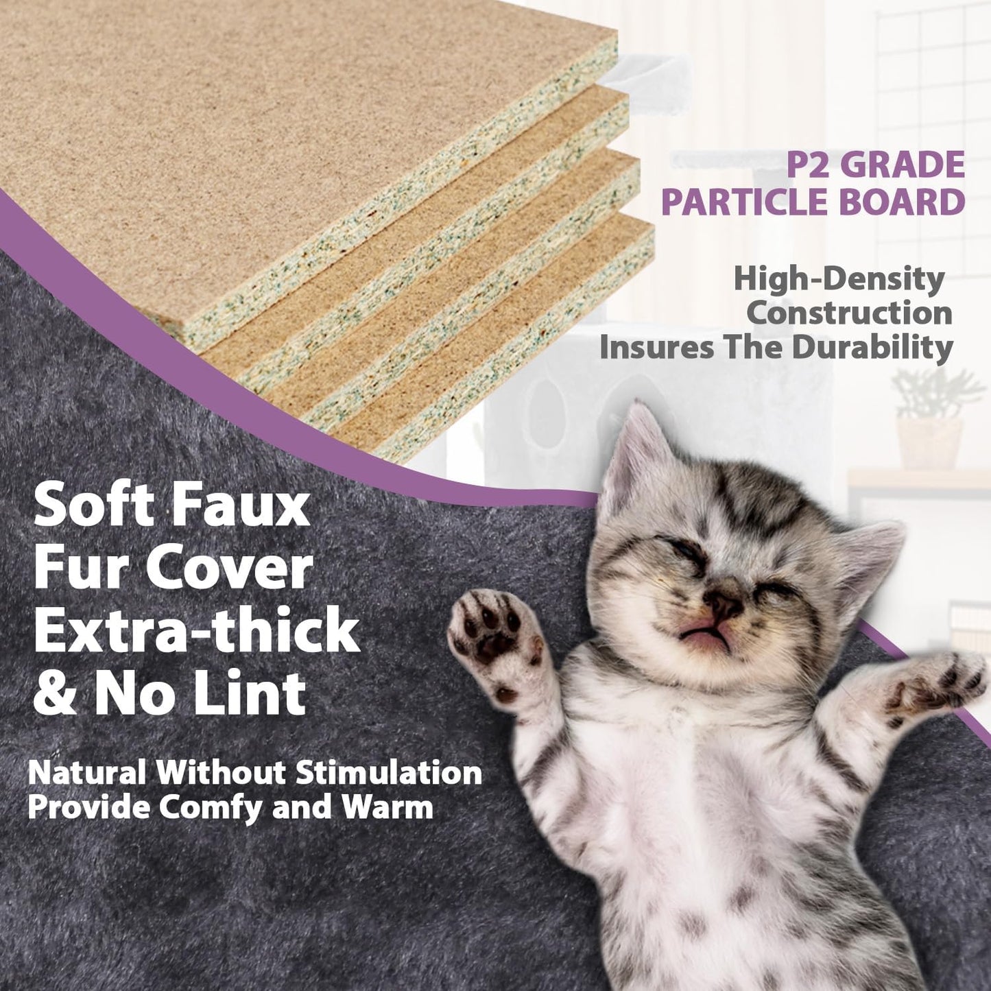 70 inches Cat Tower for Indoor Cats Multi-Level Cat Condos for XL Cat Tree Cat Climbing Tower with Scratching Posts, Hanging Toys,Light Gray