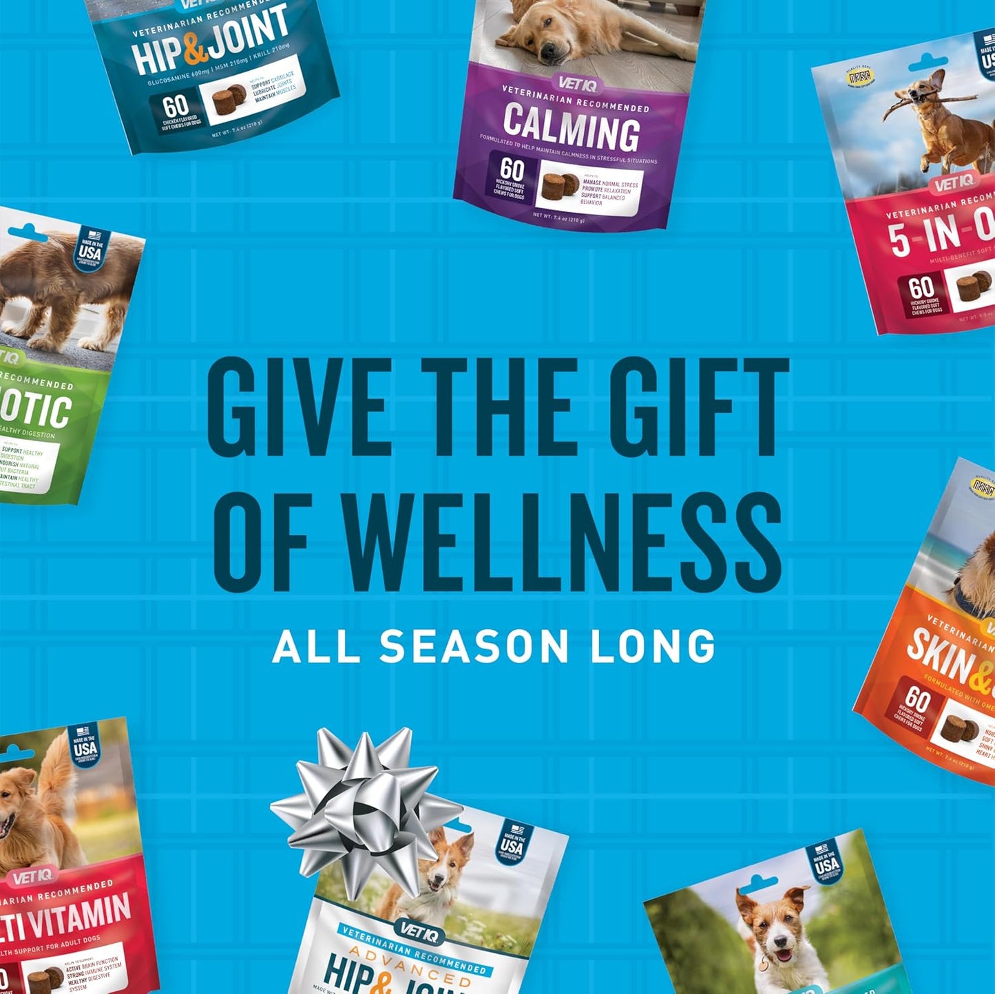 VetIQ Multivitamin Supplement for Dogs, Supports Active Brain Function, Immune System, and Digestive System, Hickory Smoke Flavored Dog Multivitamin, Made in The USA, 60 Count (Pack of 2)