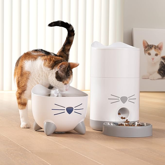 Catit PIXI Smart Water Fountain – Automatic Cat Drinking Fountain with UV-C Clarifier Light and App Support,White