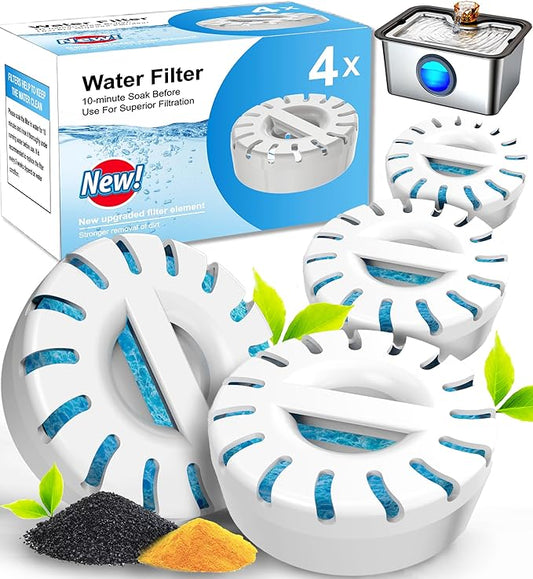 Filter Element Pack for FurryPlanet Large 12L Stainless Steel Dog Water Fountain,Ultra-Purification Pet Fountain Dog Cat Drinking Dispenser 6in1,Deep Purification Filter Pack